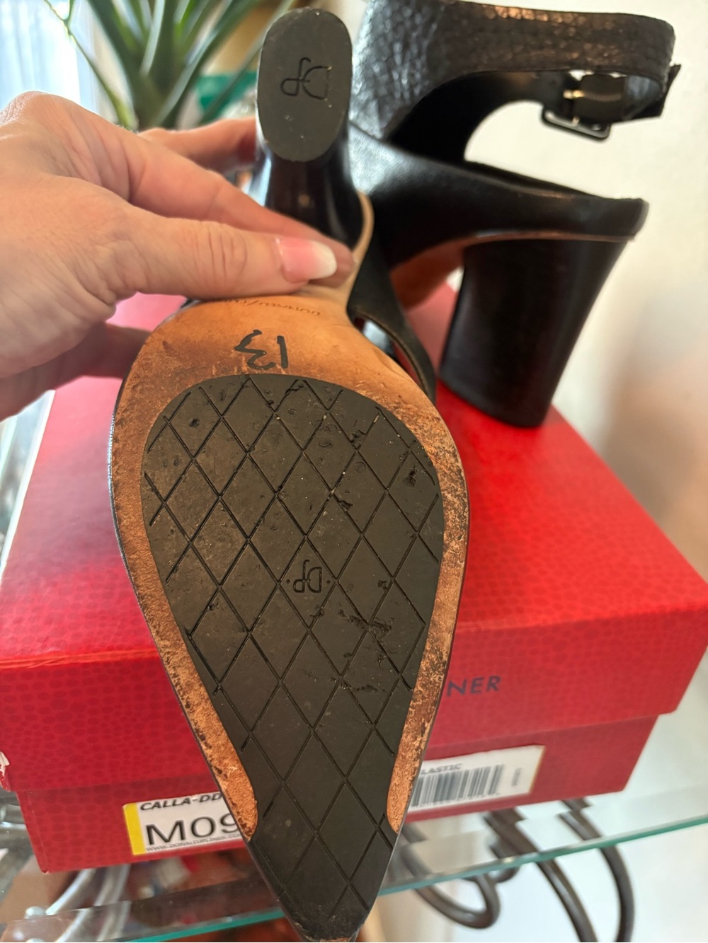 Donald J. Pliner Black Pointed Cutout Leather Heels - Picture 4 of 4
